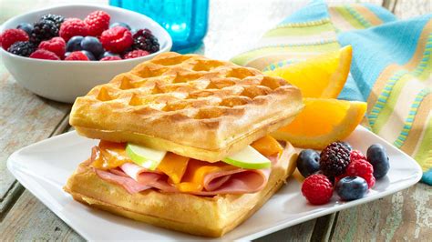 Toasted Waffle Ham & Cheese Sandwiches | Operation In Touch