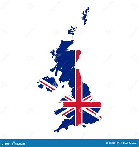 Map of United Kingdom. Vector Design Isolated on White Background. Shape of United Kingdom Map ...