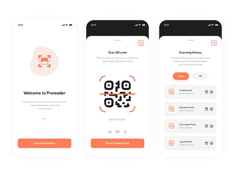 Proreader-QR code scanner app ui ux design :: Behance