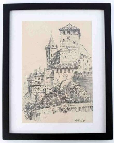 ADOLF HITLER ARCHITECTURAL PENCIL DRAWING in United States