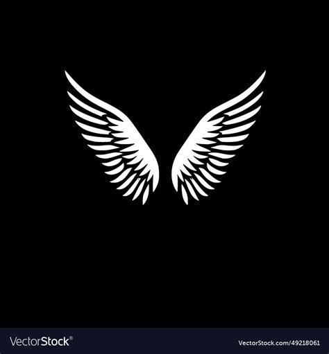 Angel wings - black and white Royalty Free Vector Image