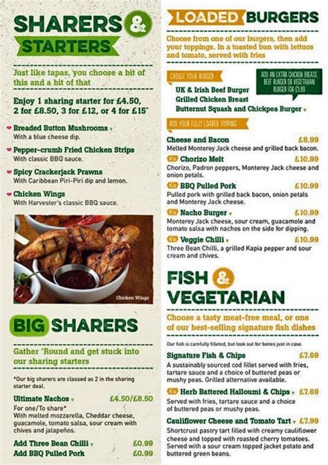 Harvester Menu