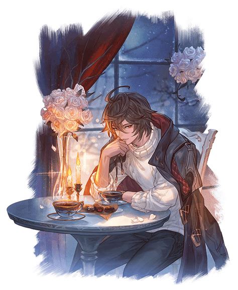 Valentine Sandalphon Illustration - Granblue Fantasy Art Gallery