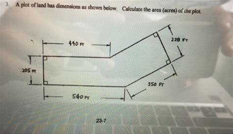 Solved A plot of land has dimensions as shown below. | Chegg.com