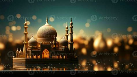 Islamic mosque background over water lake 27680023 Stock Photo at Vecteezy