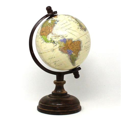 World Globe, Wood Base Desktop Globe, 9.5" Vintage – Antigo Trunk