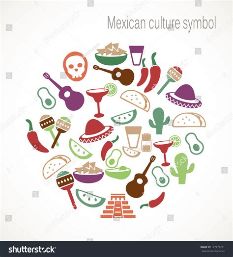 Mexican Culture Symbols Stock Vector (Royalty Free) 127172291 ...