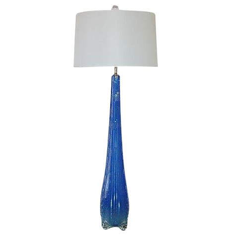 Vintage Murano Glass Lamp Blue | Chairish