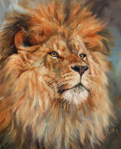 Lion Painting by David Stribbling