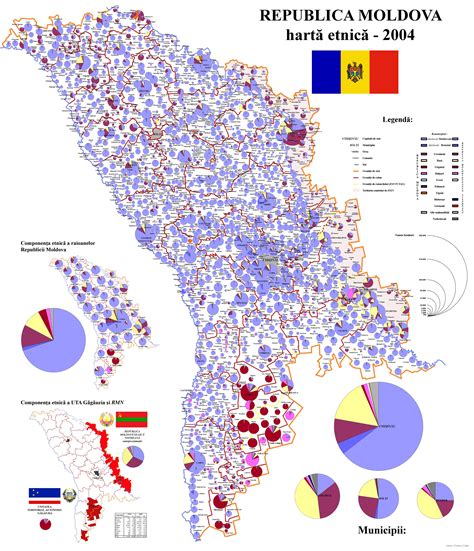 Highly detailed ethno-linguistic map of Moldova | Moldova, Map ...