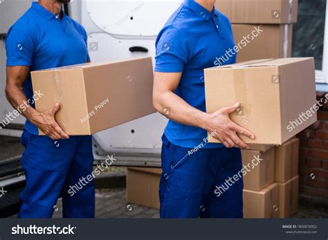 Truck Movers Loading Van Carrying Boxes Stock Photo 1800878902 | Shutterstock