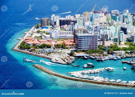 Male City Aerial View stock image. Image of maldives - 56916119