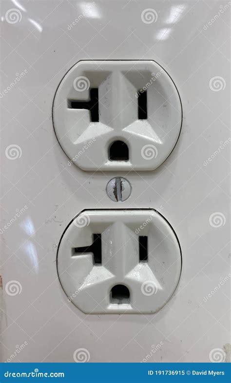 Standard 110V Electrical Wall Outlet with Ground Stock Image - Image of states, businesses ...