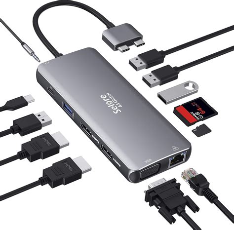 MacBook USB C Docking Station, 4K 60Hz Dual HDMI USB C: Amazon.co.uk: Electronics