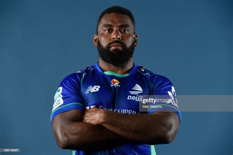 Samu Tawake poses during the Fijian Drua Super Rugby Pacific 2022 ...