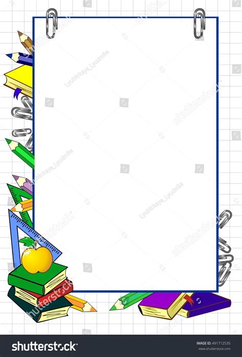 School Background Sheet Pencils Books Stock Vector (Royalty Free ...