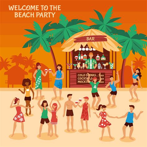 Beach Party Illustration 482919 Vector Art at Vecteezy