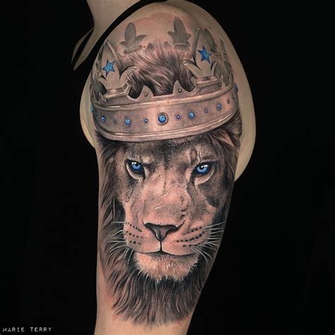 Lion Shoulder Tattoo For Girls