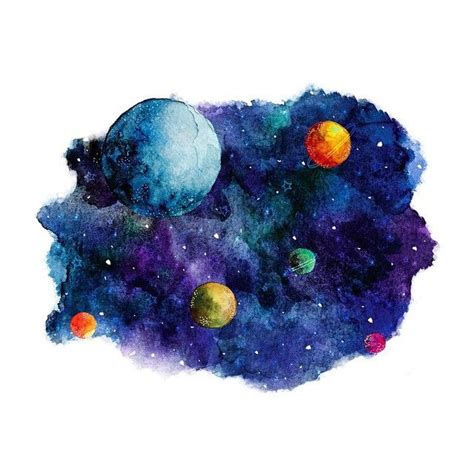 Watercolor Illustrations - Ilustración on Behance | Space drawings ...