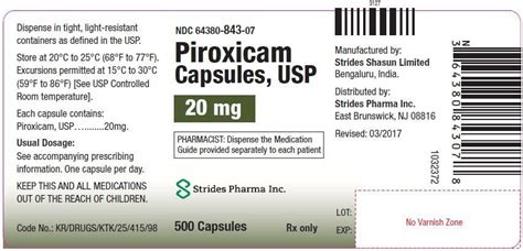 Piroxicam - FDA prescribing information, side effects and uses