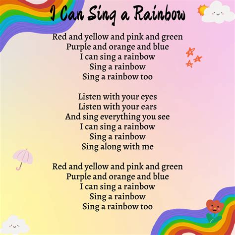 I Can Sing a Rainbow Printable Lyrics, Origins, and Video