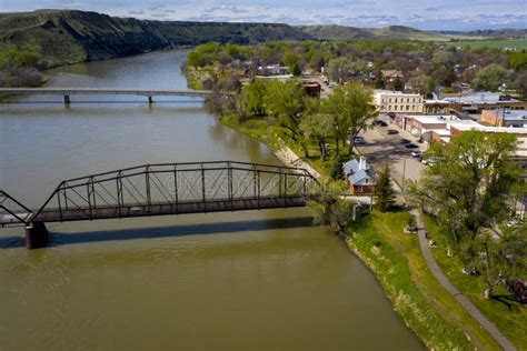 MAY 22, 2019, Fort Benton, Montana, USA - Historic Fort Benton, and ...