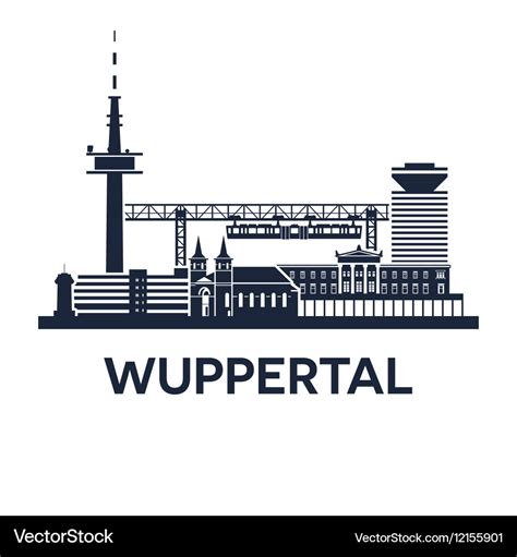 Wuppertal skyline emblem Royalty Free Vector Image