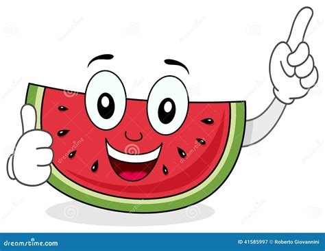 Watermelon Character With Slice Vector | CartoonDealer.com #90523249