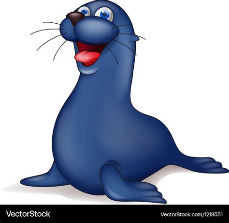 Cute seal cartoon Royalty Free Vector Image - VectorStock