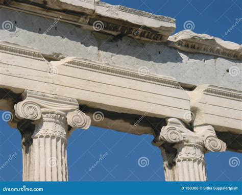 Ionic Columns From Erechtheion, Athens, Greece Royalty Free Stock Image - Image: 150306