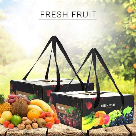 Wholesale Fruit Gift Packaging Box Peach Grape Portable Corrugated Color Box Custom