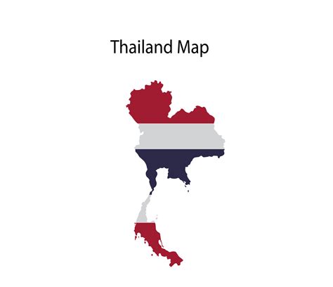 Thailand Map Vector Illustration National Flag in Background 15938659 ...