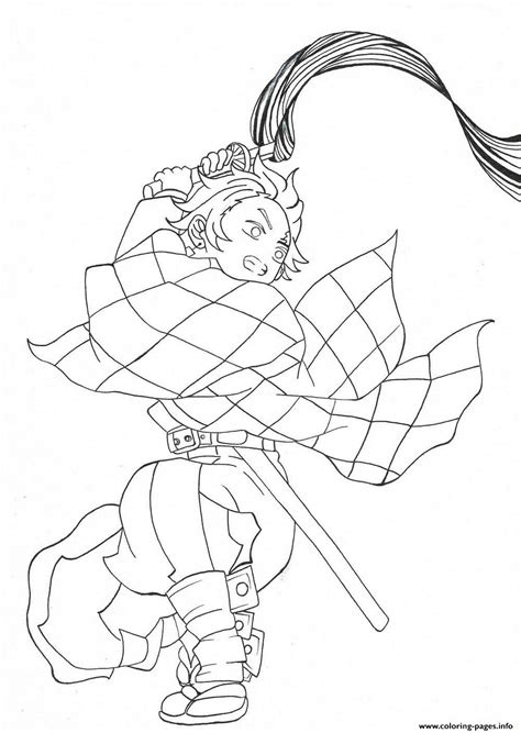 Tanjiro Kamado Demon Slayer Coloring page Printable