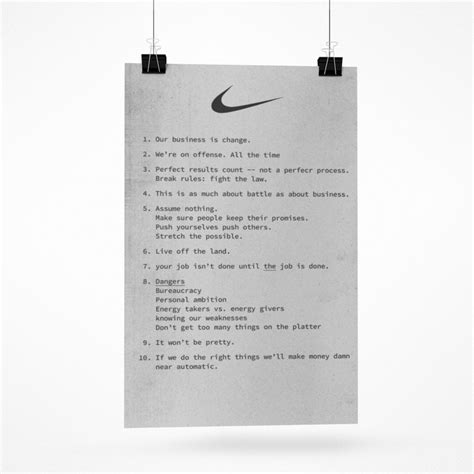 Nike Principles Poster From the Movie Air / Sneaker Poster / - Etsy