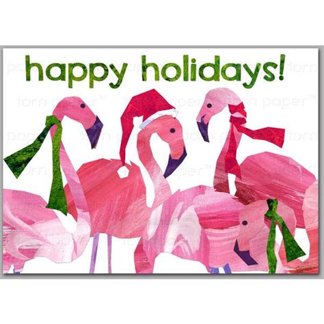 FLORIDA FLAMINGOS "Happy Holidays Funny Christmas Card Contemporary ...