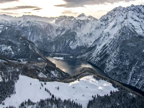 Alpine lake in winter. stock photo. Image of konigsee - 31203636