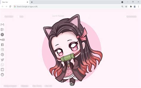 Nezuko Chibi Fondo de pantalla - Chrome Web Store