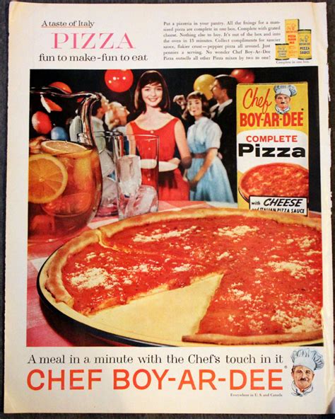 Chef Boyardee Pizza Kit Ad 1961 Look Magazine Single