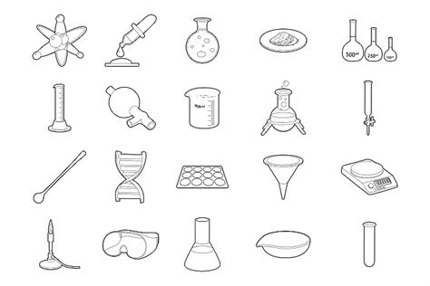 Chemistry tools icon set, outline style (383828) | Icons | Design Bundles | Icon set, Icon ...