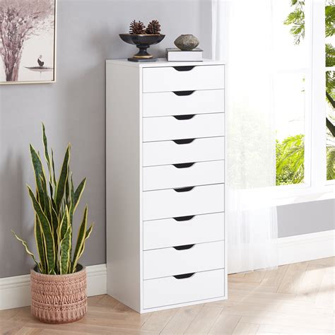Bianca 9-Drawer Office Storage Cabinet by Naomi Home-Color:White ...