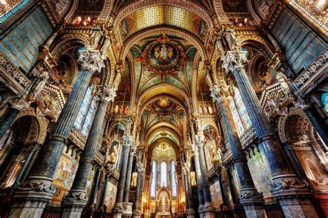 Basilica Notre Dame, Lyon, France Stock Photo - Image of fourviere ...