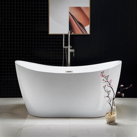 WOODBRIDGE 59" Freestanding Bathtub Contemporary Soaking Tub BTA1516-C - Walmart.com - Walmart.com