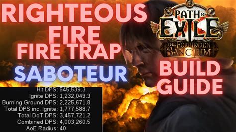 PoE 3.20 Righteous Fire and Fire Trap Saboteur Build Guide - YouTube