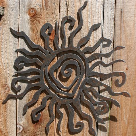 Rustic Sun Indoor/Outdoor Wall Decor 30 recycled steel