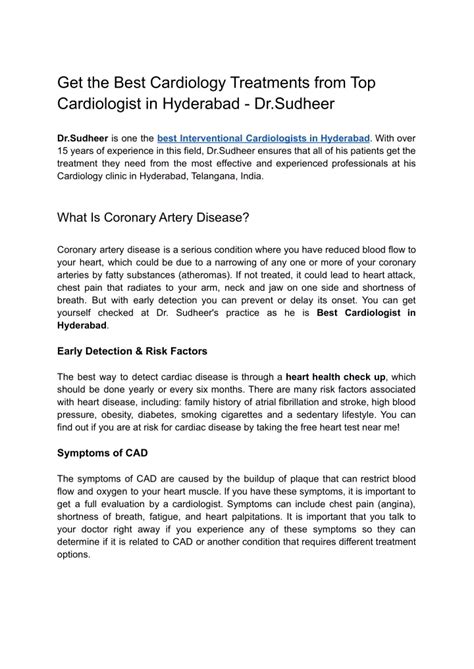 PPT - Best Cardiology Treatments from Top Cardiologist in Hyderabad ...