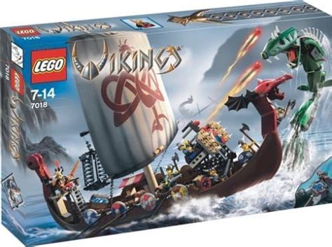 Amazon.com: LEGO Vikings Ship Challenges The Midgard Serpent (7018 ...