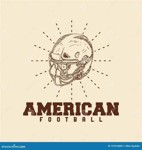 Hand Drawn Logo Helmet American Football Illustration Stock ...