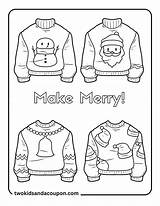 7 Free Cute Christmas Ugly Sweater Coloring Pages sketch template