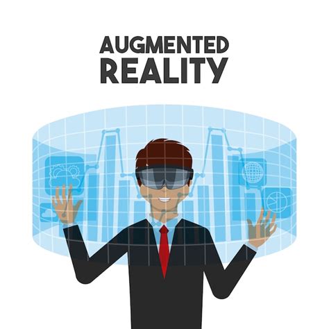 Premium Vector | Man with augmented reality visor