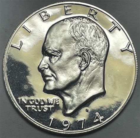 1974-S Silver Proof Eisenhower (IKE) Dollar - Minted in San Francisco - Deep Mirrors and Cameos ...